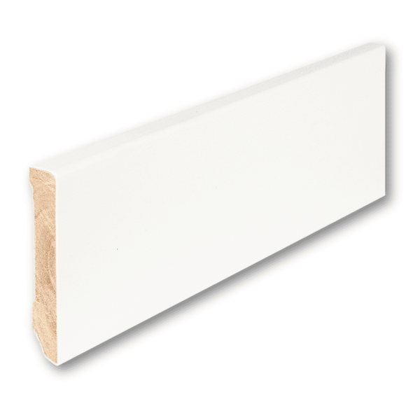 Weiße Sockelleiste 603 in RAL 9016 Hocotimber